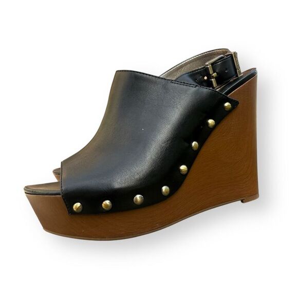 Circus by Sam Edelman Clara Black Platform Wedge Sandals Size 8M - Picture 4 of 10